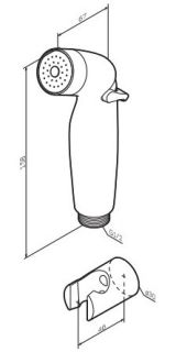 Гигиеническая лейка с держателем Am.Pm хром F0201932