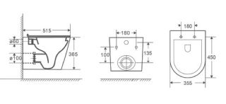 Унитаз подвесной DQ Venice DT1026516 безободковый смыв торнадо белый