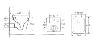 Унитаз подвесной DQ Berlin DT1436016 безободковый белый