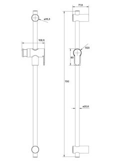 Душевая штанга IDDIS Ray RAY70BCi17 хром матовый