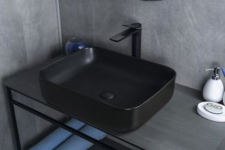 Раковина Gid Bm1304 53350 накладная черная матовая 50x39x13