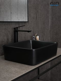Раковина Gid Bm9103 53374 накладная черная матовая 48x37x13