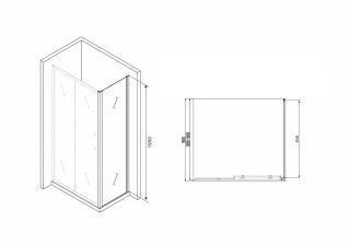 Душевая стенка ABBER Schwarzer Diamant 90см чёрный S90B