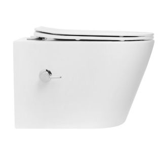 Подвесной унитаз Boheme Avva 973-SET-2-W безободковый с функцией биде белый глянец