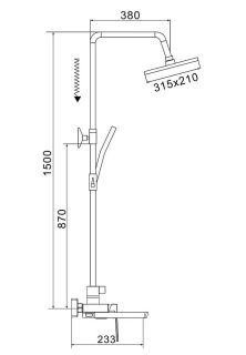 Душевая стойка Rose R1836T пепельный