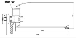 Смеситель для ванны с душем BOOU B8173-18F хром