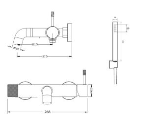 Смеситель для ванны Boheme Uno 463-CB брашированная медь