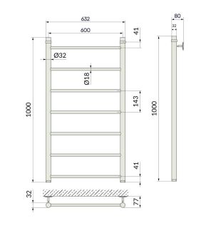 Полотенцесушитель водяной Indigo Line LLW100-60 100x60 см хром
