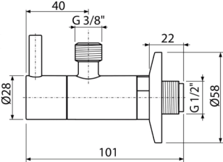 Угловой вентиль AlcaPlast с фильтром 1/2" ? 3/8" круглый хром ARV001