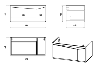 Подвесная тумба под раковину Brevita Cascade УТ000025617 90 см белый
