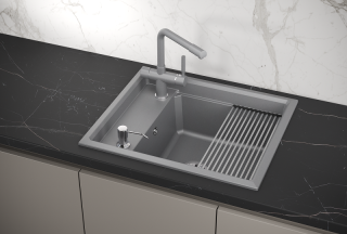 Мойка кухонная Granula Kitchen Space 6004, АЛЮМИНИУМ