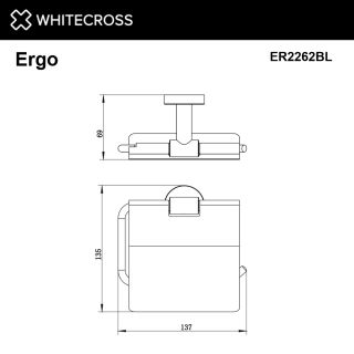 Держатель туалетной бумаги WHITECROSS Ergo ER2262GM оружейная сталь