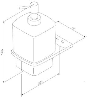 Стеклянный диспенсер для жидкого мыла с настенным держателем Am.Pm Inspire 2.0 чёрный матовый A50A36922