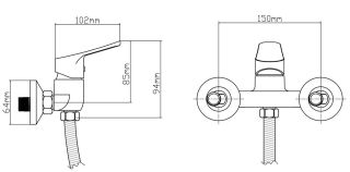 Смеситель для душа BOOU B8290-4 хром