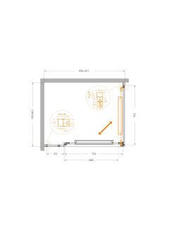 Душевой уголок CEZARES LUX-AH-FS-11-100/80-C-CR хром