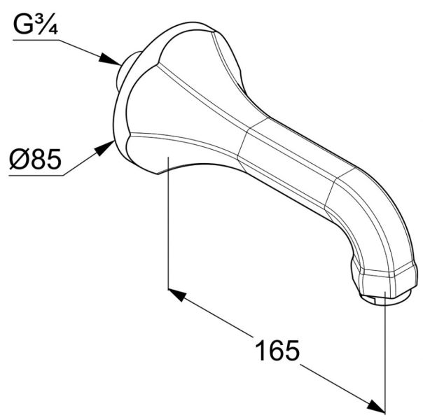 Излив для ванны Kludi 1926 хром 5140705