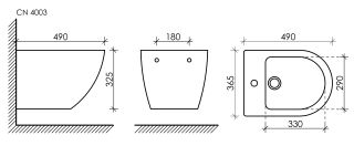 Биде подвесное Ceramica Nova Metropol CN4003 белый