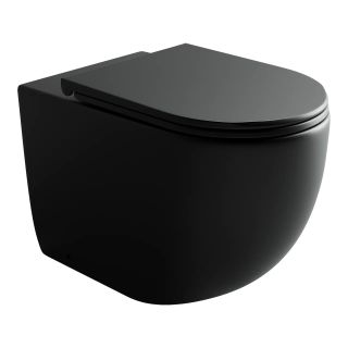 Приставной унитаз Ceramica Nova Metropol CN4004MB безободковый чёрный матовый