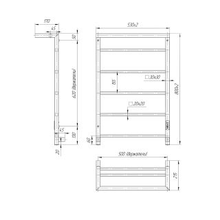 Полотенцесушитель электрический Indigo Forma LEF80-50WMRt с полкой 80x50 см белый матовый
