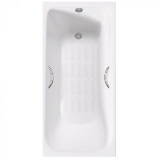 Ванна чугунная Delice Continental PLUS DLR230635R-AS с отверстиями под ручки и антискользящим покрытием 170х75 см