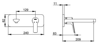 Встраиваемый смеситель для раковины E.C.A. Luna 102867606EX-K золото