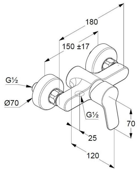 Душевой комплект Kludi Pure&Easy 3в1 378450565 хром
