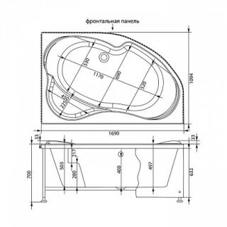 Панель фронтальная Aquanet Capri 170 R