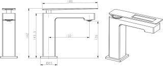 Смеситель для раковины Boheme Q 141-BG.2 чёрный/золото