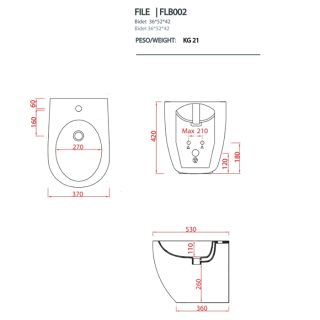 Биде Artceram File 2.0 FLB002 01 30 белое