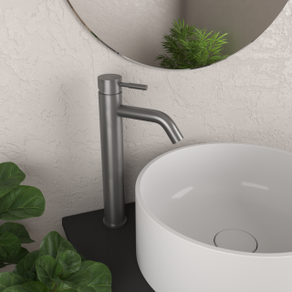 Смеситель для умывальника высокий RUSH Melos (SUS1101-12Grey)