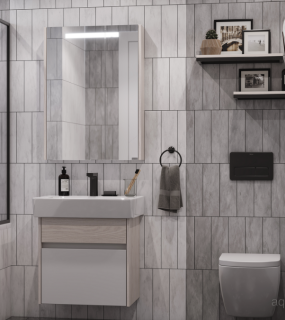 Зеркальный шкаф Акватон Верди 60см белый/ясень фабрик 1A206902VDAV0