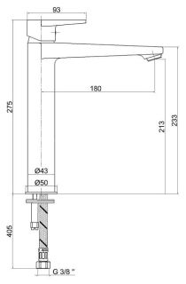 Высокий смеситель для раковины E.C.A. Dalia 102188114EX хром