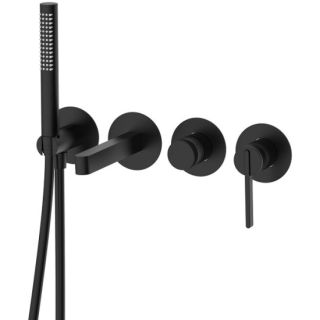 Смеситель для ванны DQ настенный 4 отверстия Bonn черный (DA1704805)