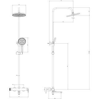 Душевая система DQ Koln DA1753701 225 мм, со смесителем, хром
