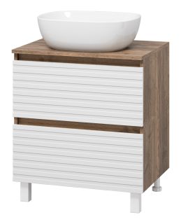 Напольная тумба под раковину Brevita Dakota DAK-07060-19/01-2Я 60см дуб Галифакс олово/белый