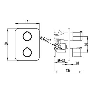 Термостат встраиваемый для душа Lemark Yeti LM7847C хром