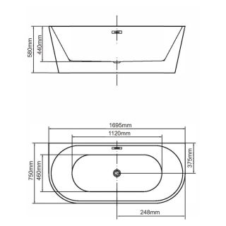 Акриловая ванна Swedbe Vita 8828 169x75см белый