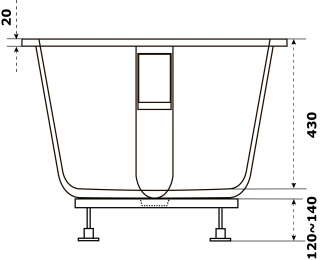 Ванна Bas Афина 170х75 см белый глянец литьевой мрамор