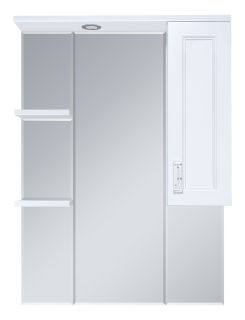 Зеркальный шкаф с подсветкой Misty Дива 85см правый белый