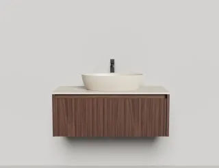 Подвесная тумба Salini Domino 27D210F 100см шпон/фрезерованный фасад