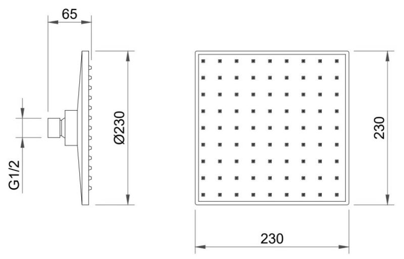 Верхний душ Berges Nardis S 23см хром 072001