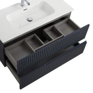 База под раковину Cezares подвесная с двумя выкатными ящиками, Grafito, 1000x457x500, DUET-N-1000-2C-SO-GR-P