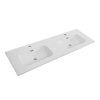 База под раковину Cezares подвесная с четырьмя выкатными ящиками для раковины с двумя чашами, Bianco Lucido, 1400x450x500, DUET-N-1400-4C-SO-2-BL