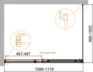 Душевой уголок Cezares DUET SOFT-M-AH-1-110/100-C-Cr