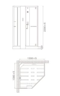 Душевая кабина Orans SR-89106S 89106W0LH 130 см профиль белый стекло прозрачное