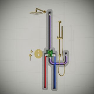 Душевой комплект Timo Saona SX-2309/17SM золото матовое