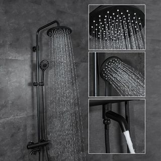 Душевая стойка Gappo G2490-6 с термостатом чёрный