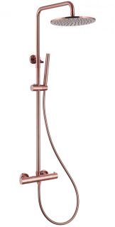 Душевая стойка ABBER Wasser Kreis AF8160RG с термостатом розовое золото