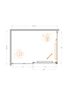 Душевой уголок CEZARES LUX-AH-FS-11-140/100-C-GM оружейная сталь
