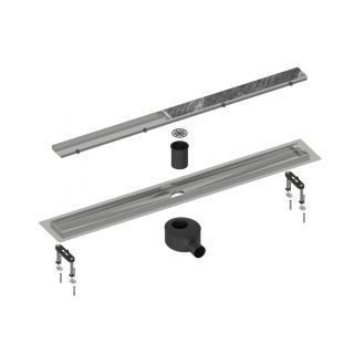 Душевой лоток Timo Drain System DS230208/01 80см с двусторонней панелью plate под плитку сатин